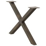 vidaXL Pieds de table basse en forme de X  2 pièces  acier naturel  70 x (42-43) cm