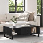 vidaXL Table basse Chêne noir 104 x 60 x 35 cm Bois d'ingénierie