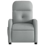 vidaXL Fauteuil de massage inclinable électrique gris clair tissu