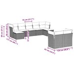 vidaXL Salon de jardin 9 Pièces avec coussins gris clair résine tressée