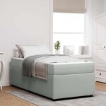 vidaXL Cadre de lit avec matelas Gris clair 100 x 200 cm tissu