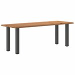 vidaXL Table à manger et bord naturel bois massif chêne rectangulaire