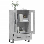 vidaXL Buffet haut gris béton 69 5x31x115 cm bois d'ingénierie