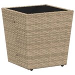 vidaXL Ensemble bistro de jardin 3 Pièces Beige Poly rotin