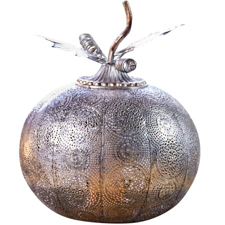 Luxform Lampe de jardin à LED à piles Pumpkin Argenté antique