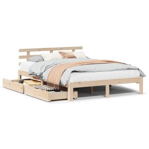 vidaXL Cadre de lit avec tiroirs sans matelas 140x190 cm