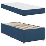 vidaXL Cadre de lit avec matelas Bleu 91 x 200 cm tissu