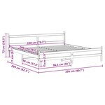 vidaXL Cadre de lit sans matelas blanc 200x200 cm bois massif de pin