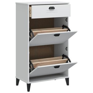 vidaXL Armoire à chaussures VIKEN blanc bois d'ingénierie