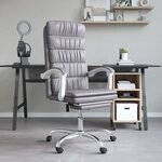 vidaXL Fauteuil inclinable de bureau Gris Similicuir