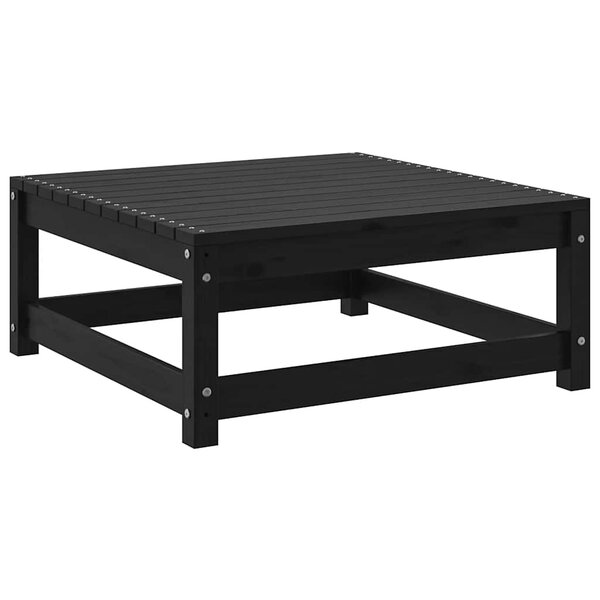 vidaXL Repose-pied de jardin 70x70x30 cm noir bois de pin solide