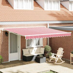 vidaXL Auvent Rétractable Rouge et blanc 400 × 300 cm Polyester
