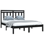 vidaXL Cadre de lit sans matelas noir 150x200 cm bois massif