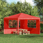 vidaXL Mur de tente de fête 2 Pièces 300 x 195 cm Rouge PE et acier