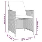 vidaXL Ensemble à dîner de jardin avec coussins 5 Pièces poly rotin noir