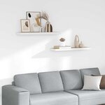 vidaXL Étagères flottantes 2 Pièces chêne et blanc 80x23 5x3 8 cm MDF