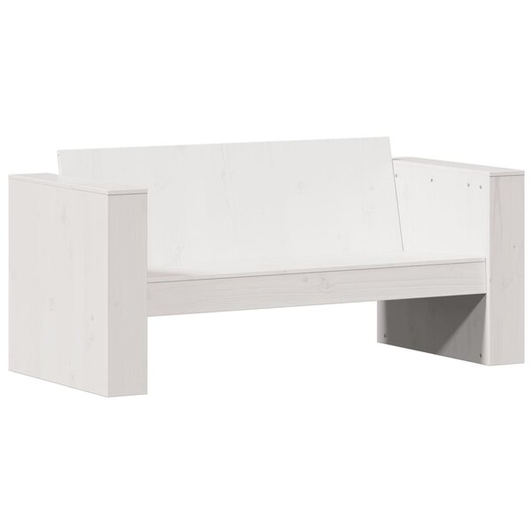 vidaXL Canapé de jardin 2 places blanc 134x60x62 cm bois de pin massif