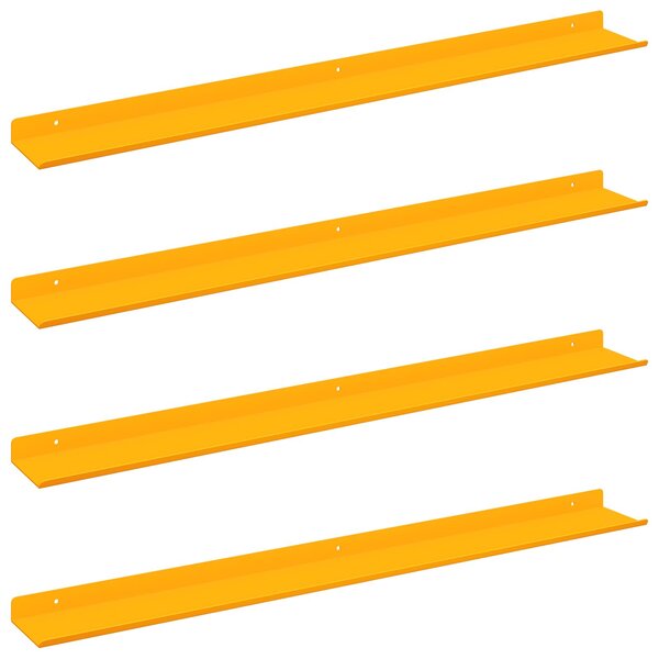 vidaXL Étagère flottante 4 Pièces Jaune moutarde 80 x 9 x 2 5 cm Acier