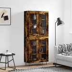 vidaXL Buffet haut Chêne fumé 69 5x34x180 cm Bois d'ingénierie