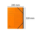 Trieur Agrafé Avec Élastiques Intérieur Noir 12 Compartiments - A4 - Orange - X 10 - Exacompta