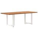vidaXL Table à manger marron clair bois de chêne massif rectangulaire