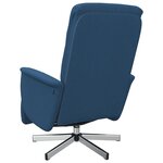 vidaXL Fauteuil inclinable avec repose-pieds bleu tissu