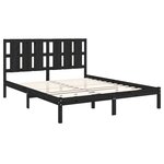 vidaXL Cadre de lit sans matelas noir 150x200 cm bois massif
