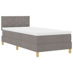 vidaXL Lit avec sommier et matelas taupe 90x200 cm en tissu