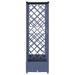 vidaXL Lit Élevé avec Treillis et Toit Gris 202 5 x 40 x 123 cm PP