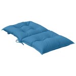 vidaXL Coussins de chaise à dossier bas lot de 4 bleu mélangé tissu