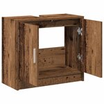 vidaXL Cabinet de salle de bain avec porte Bois Ancien 63 x 29 x 55 cm