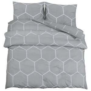 vidaXL Ensemble de housse de couette Gris 155x220 cm Coton