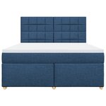 vidaXL Sommier à lattes de lit avec matelas Bleu 180x200 cm Tissu