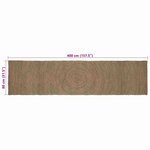 vidaXL Tapis de surface Rectangulaire Gris 80 x 400 cm Jute