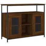 vidaXL Buffet chêne marron 100x35x80 cm bois d'ingénierie