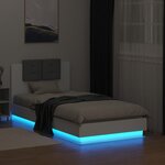 vidaXL Cadre de lit avec tête de lit et lumières LED blanc 90x190 cm
