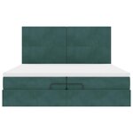 vidaXL Cadre de lit ottoman avec matelas vert foncé 200x200 cm velours