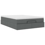 VidaXL Cadre de lit ottoman avec matelas gris foncé 140x190 cm tissu