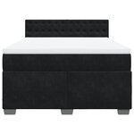 vidaXL Sommier à lattes de lit avec matelas Noir 140x200 cm Velours