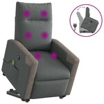 vidaXL Fauteuil de massage inclinable Gris foncé Tissu
