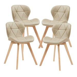 Lot de 4 chaises de salle à manger moderne design robuste 78 x 47 x 52 cm beige 03_0009842