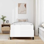 vidaXL Cadre de lit avec matelas Blanc 90 x 190 cm tissu