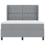 lit Box Spring vidaXL avec matelas en gris clair  160x200 cm  en tissu