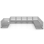 vidaXL Salon de jardin 10 Pièces gris bois de pin massif