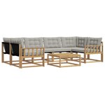 vidaXL Ensemble de canapés d'extérieur 7 Pièces Blanc et gris clair