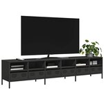 vidaXL Meuble TV noir 202x39x43 5 cm acier laminé à froid