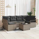 vidaXL Ensemble de canapé de jardin 7 Pièces Gris 55 x 55 x 37 cm
