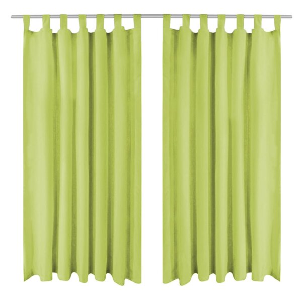 vidaXL Rideau occultant avec boucles 2 Pièces 140 x 245 cm Vert