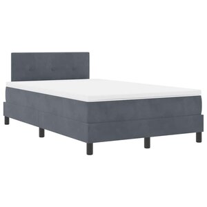 vidaXL Lit à ressort LED avec matelas Gris foncé 120 x 200 cm Velours