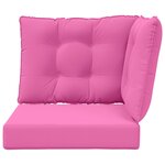 vidaXL Coussin de canapé d'extérieur 3 Pièces Rose Polyester